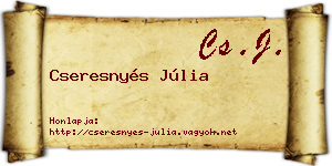 Cseresnyés Júlia névjegykártya