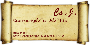 Cseresnyés Júlia névjegykártya