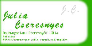 julia cseresnyes business card